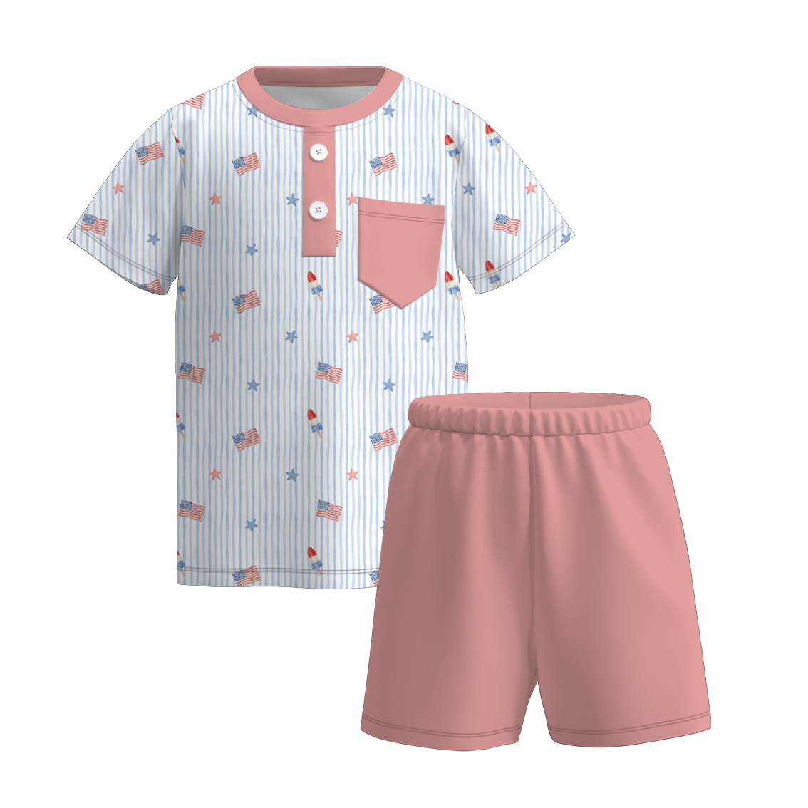 (Pre Order)Family Patriotic Print Dress,Set&Top