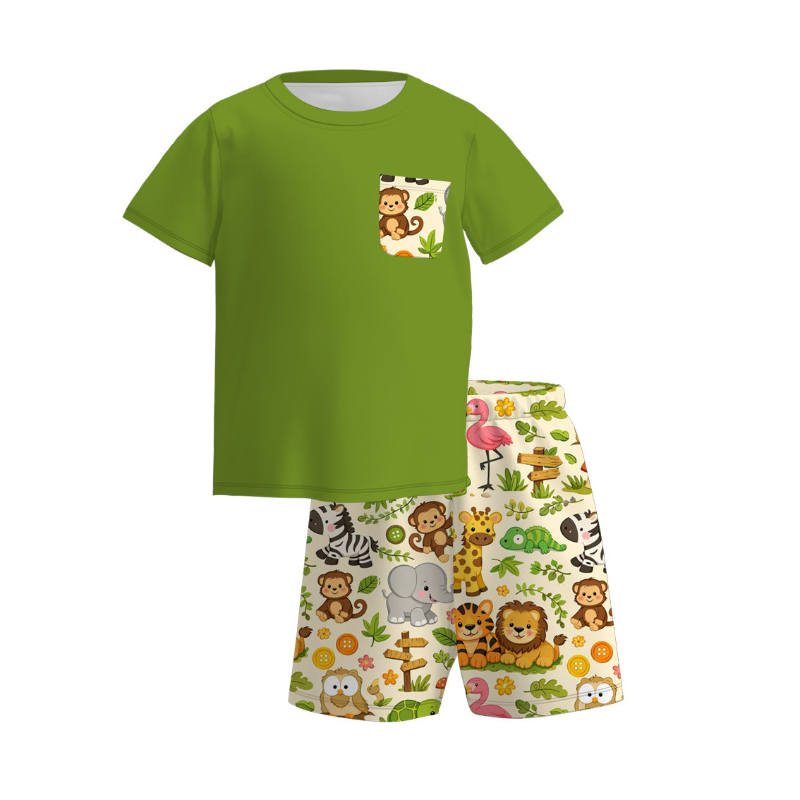 (Pre Order)Siblings Spring and Summer Animal Print Set&Romper