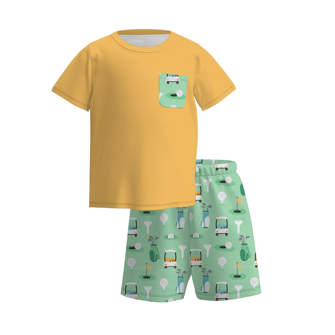 (Pre Order)Siblings Spring and Summer Golf Print Set&Romper