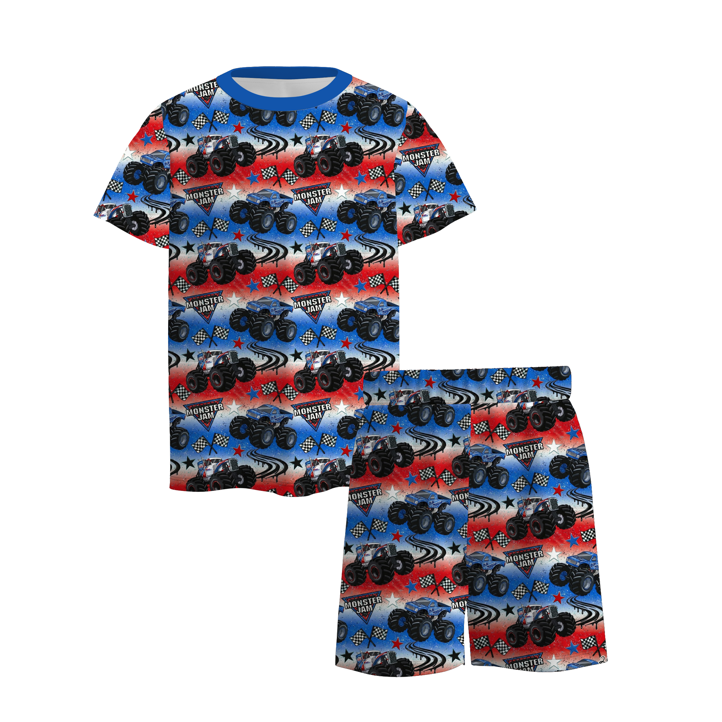 (Pre Order)Brothers Spring&Summer Boots Print Set&Romper