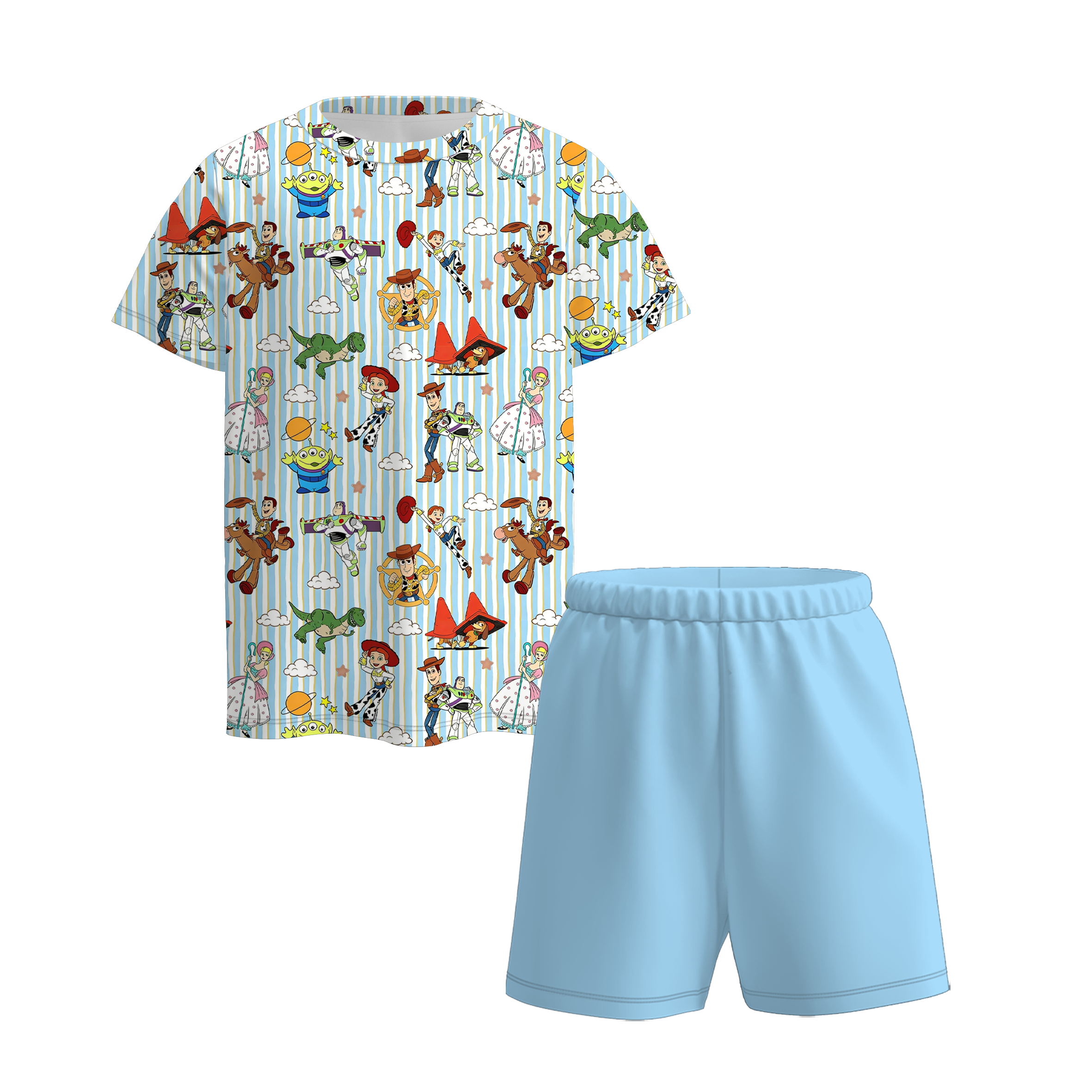 (Pre Order+Prepack Zone)Boys Cartoon Print Shorts Set(Mix Size)