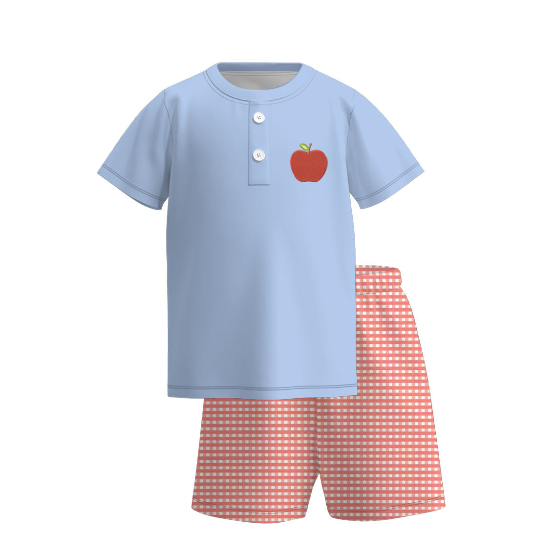 (Pre Order)Siblings Summer Back To School Apple Embroidery Dress&Set