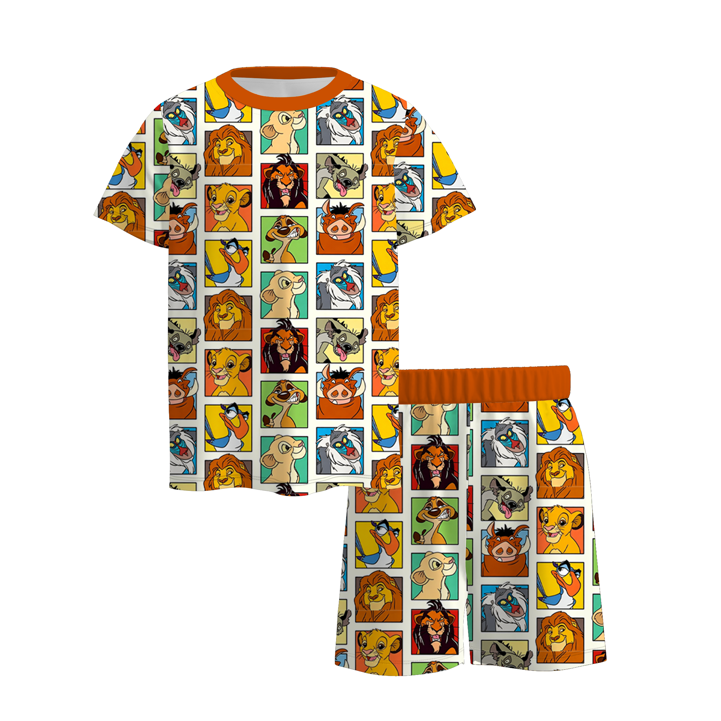 (Pre Order+Prepack Zone)Siblings Cartoon Print Dress&Shorts Set(Mix Size)
