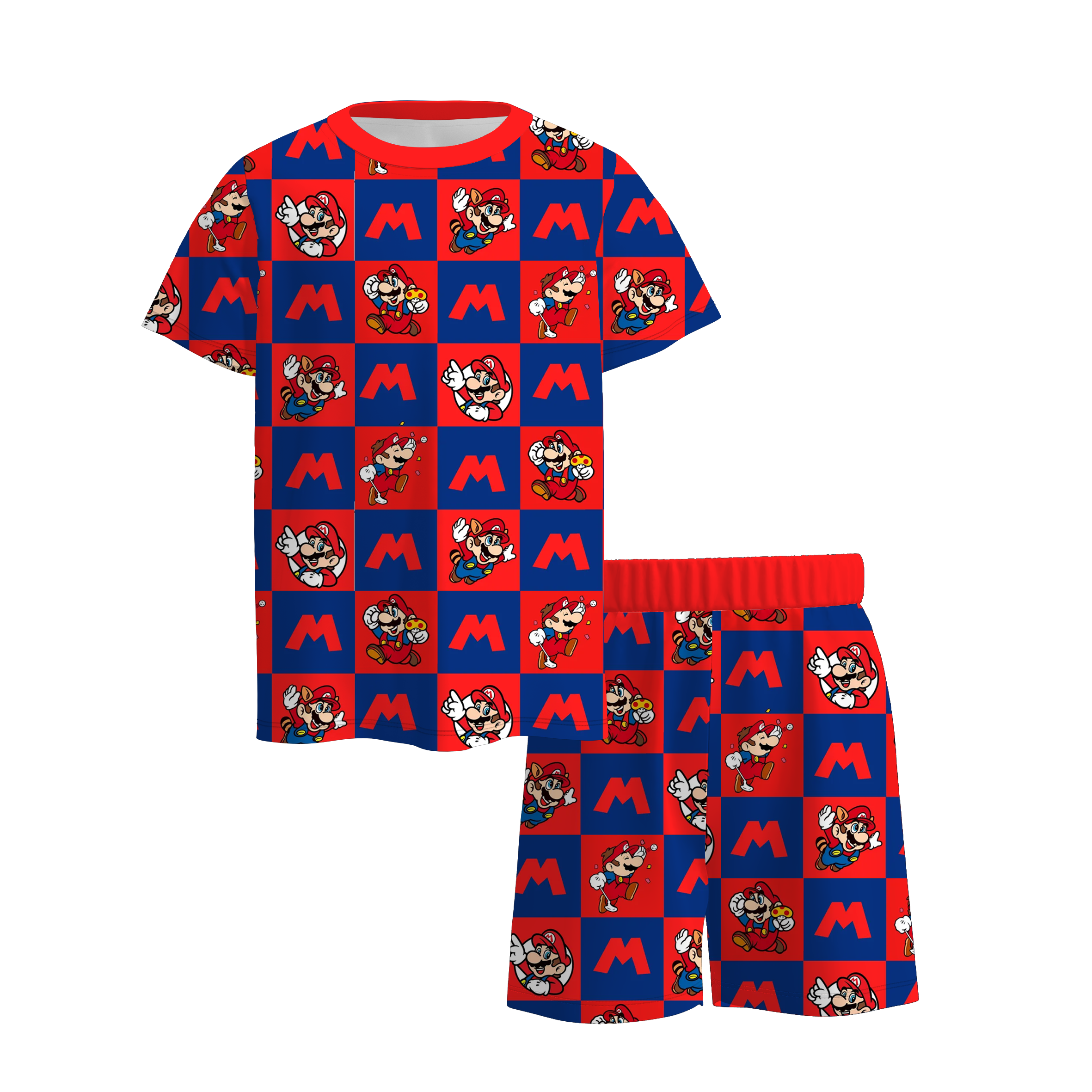 (Pre Order+Prepack Zone)Siblings Cartoon Print Dress&Shorts Set(Mix Size)