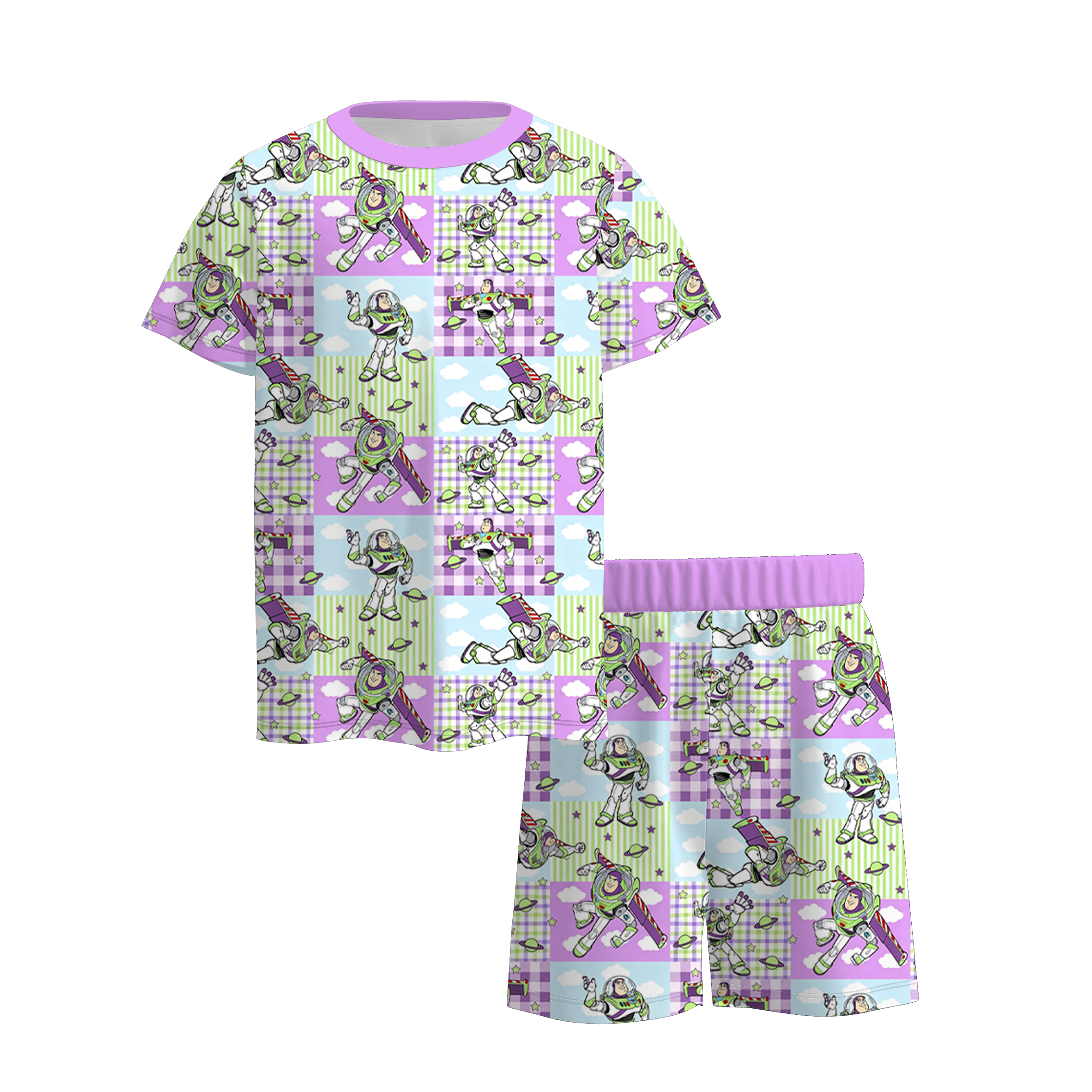 (Pre Order+Prepack Zone)Siblings Cartoon Print Dress&Shorts Set(Mix Size)
