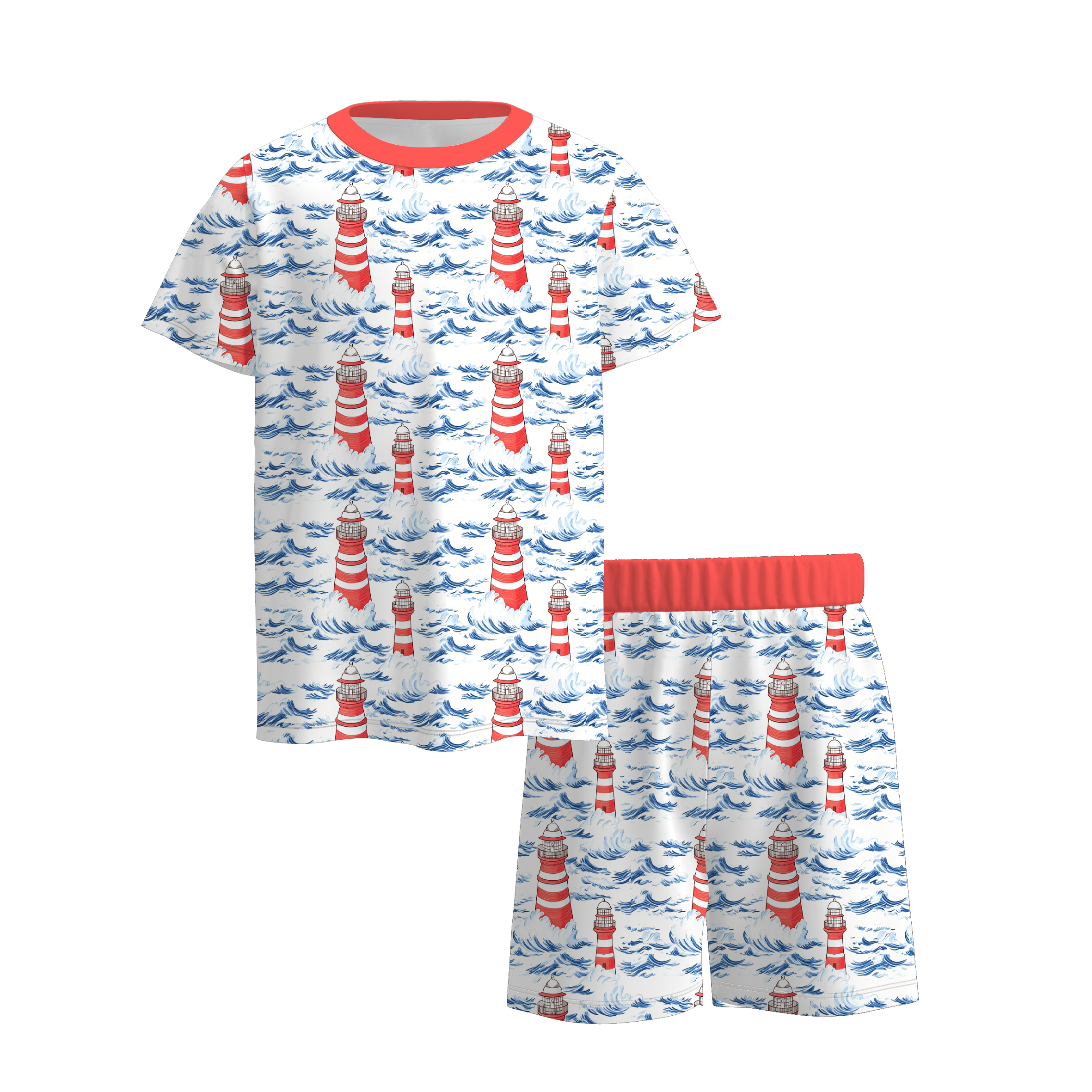 (Pre Order+Prepack Zone)Boys Summer Print Shorts Set&Four-way Stretch Shirt(Mix Size)