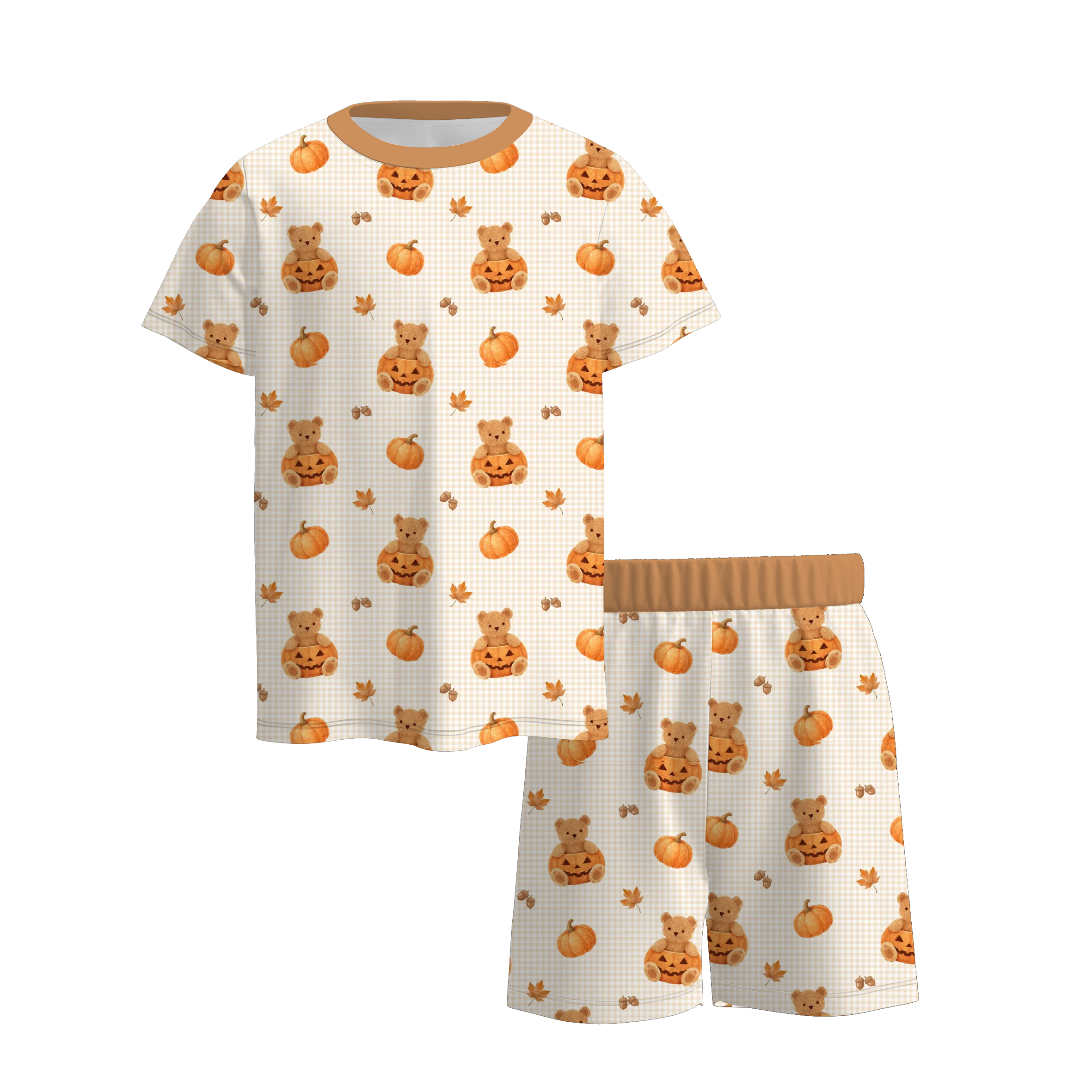 (Pre Order+Prepack Zone)Brothers Halloween Pumpkin Print Set&Romper