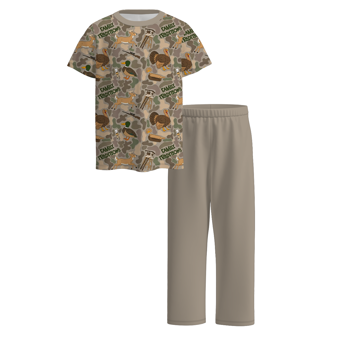 (Pre Order+Prepack Zone)Brothers Fall Hunting Print Top,Set&Romper