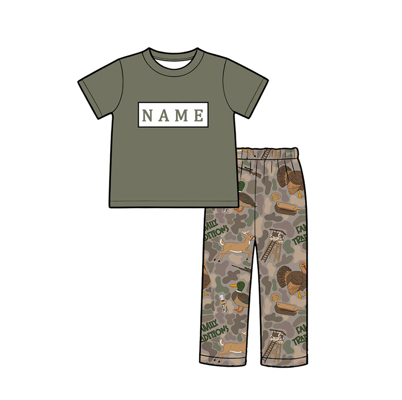 (Pre Order)Siblings Hunting Embroidery Smocked Dress,Set&Romper