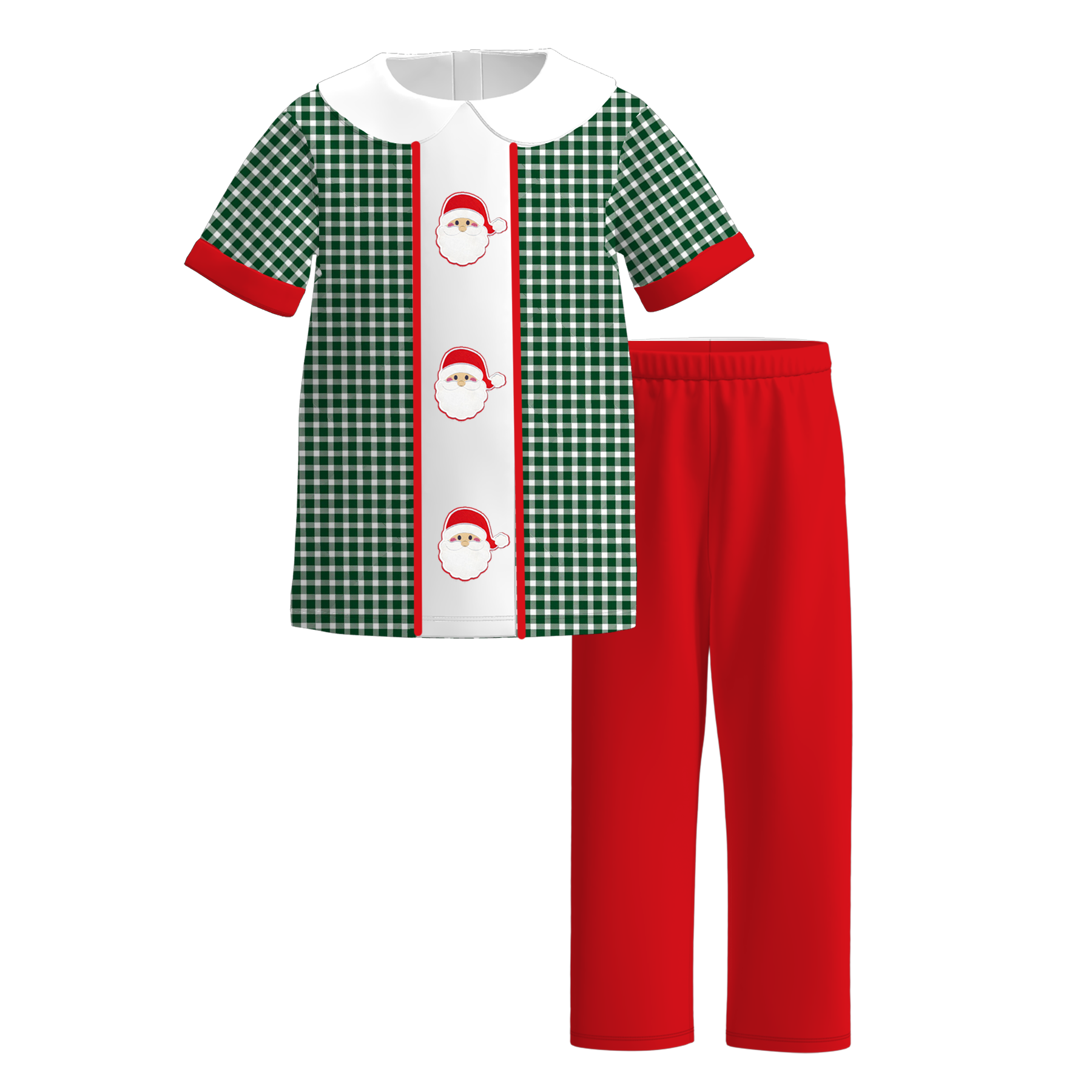 (Pre Order)Siblings Christmas Santa Claus Embroidery Dress,Set&Romper
