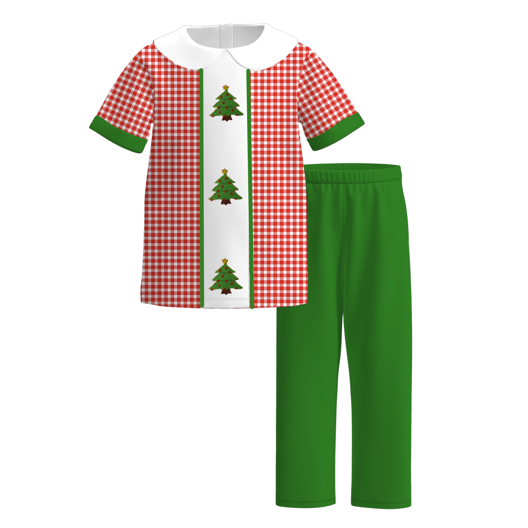 (Pre Order)Siblings Christmas Tree Embroidery Dress,Set&Romper