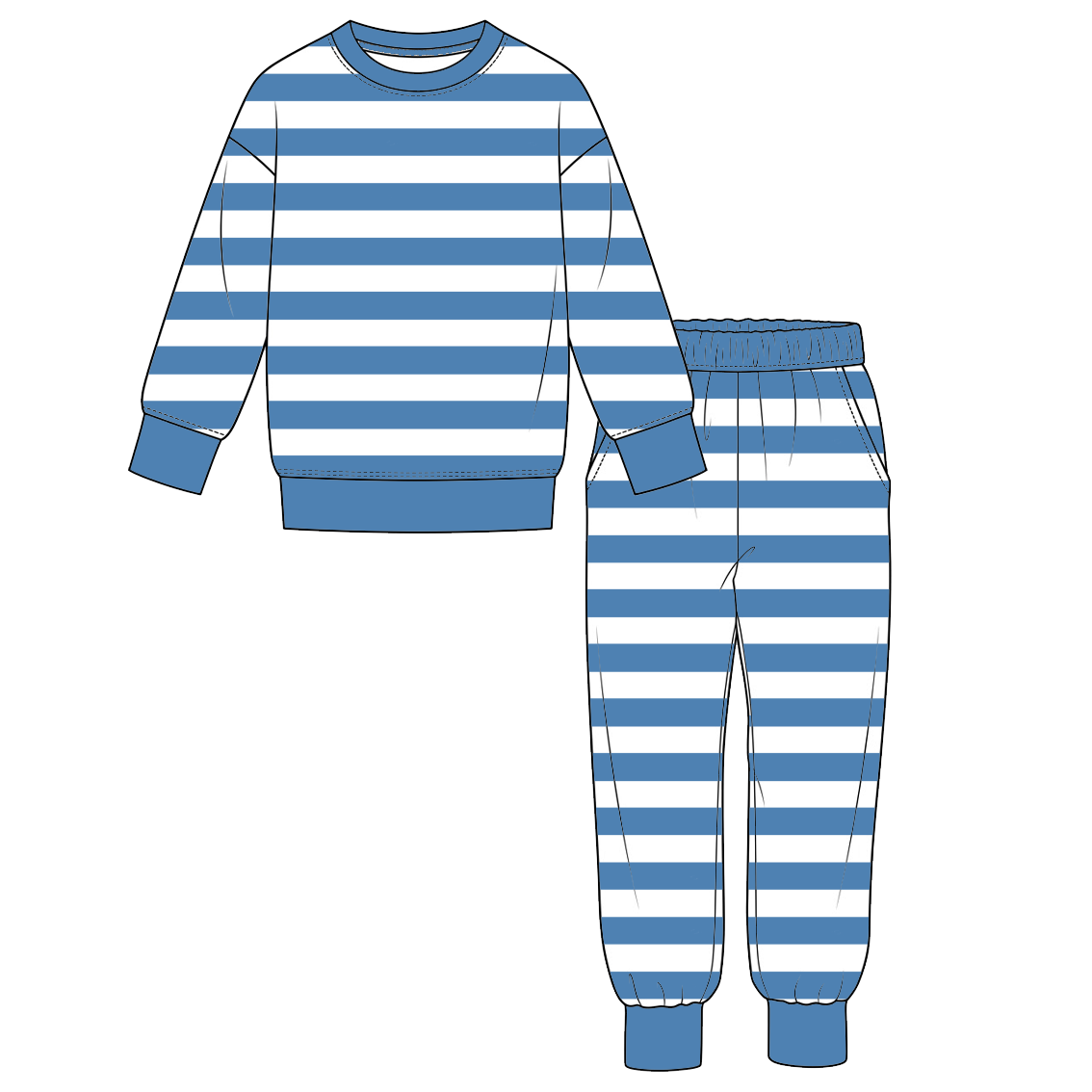 (Weekly Pre-Order)Boys Fall&Winter Srtipe Outfit Set(Ends 10.6)