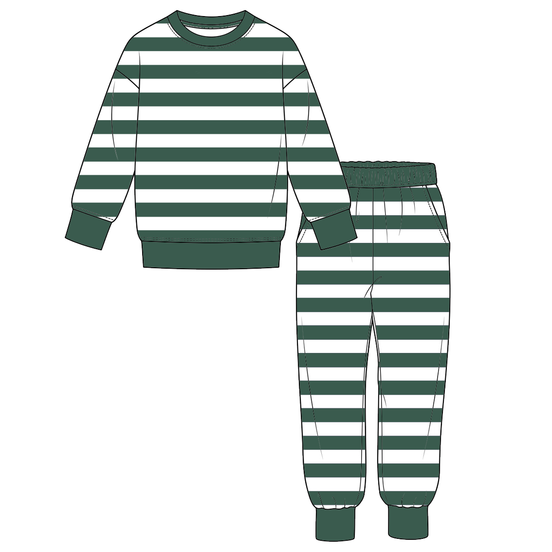 (Weekly Pre-Order)Boys Fall&Winter Srtipe Outfit Set(Ends 10.6)