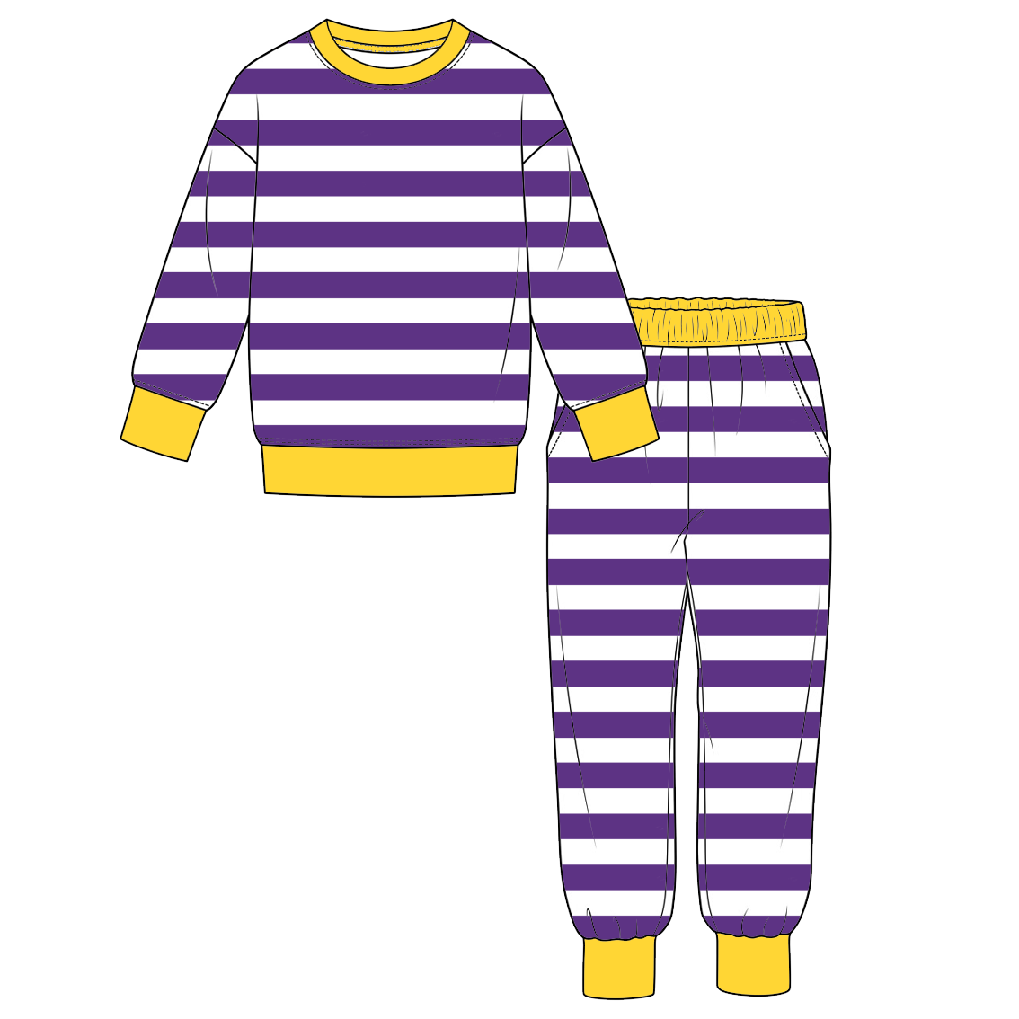 (Weekly Pre-Order)Boys Fall&Winter Srtipe Outfit Set(Ends 10.6)