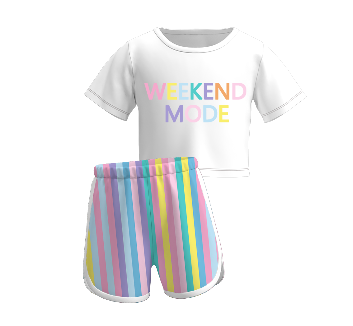 (Pre Order)Girls Barbie Summer Shorts Set