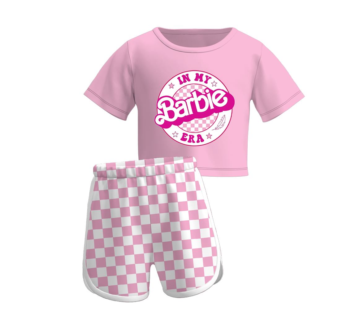 (Pre Order)Girls Barbie Summer Shorts Set