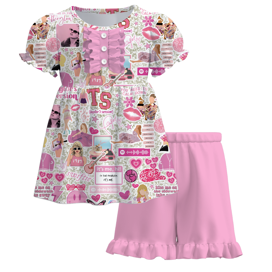 (Pre Order)Girls Summer Ruffled Short Set