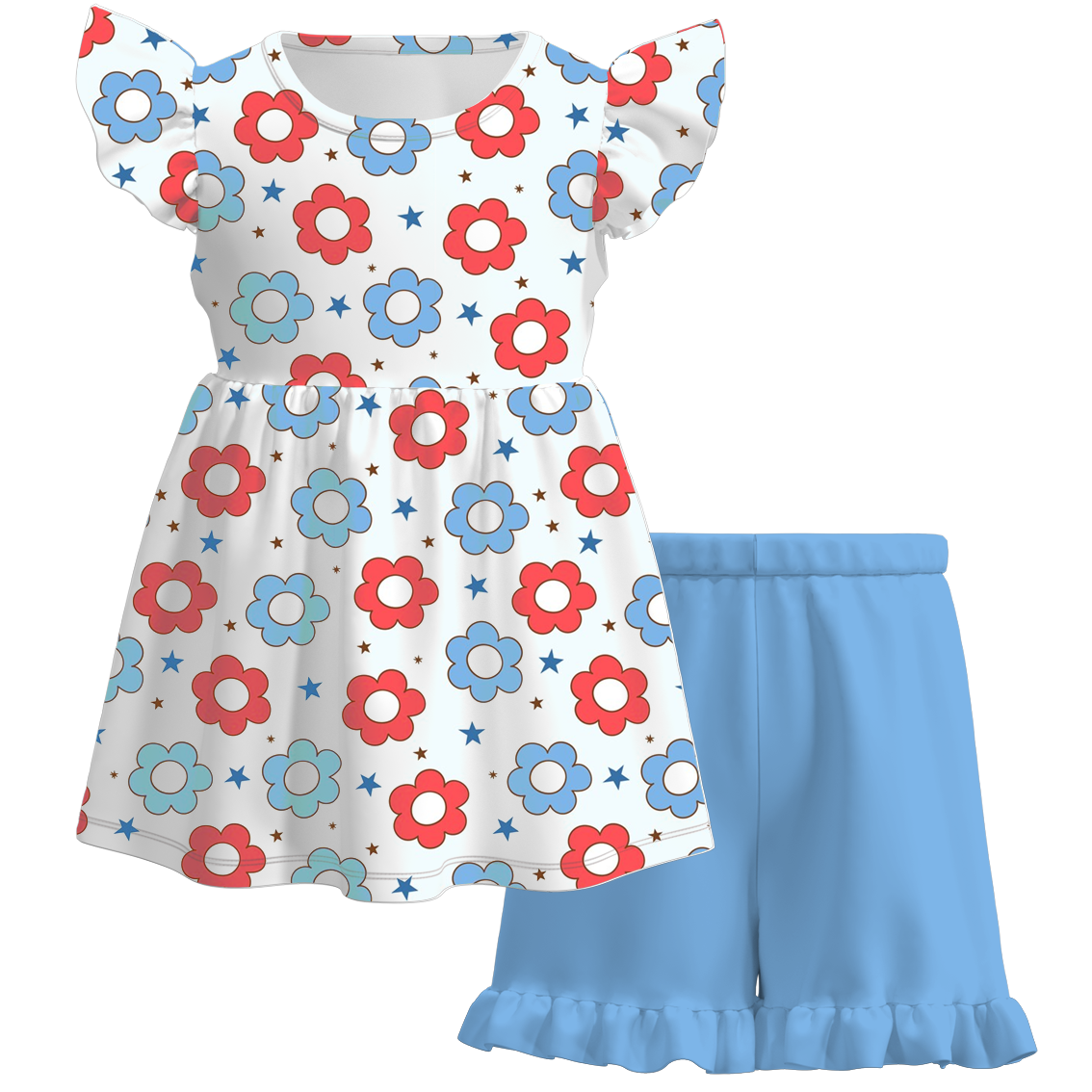 (Pre Order)4th Of July Grils Short Set