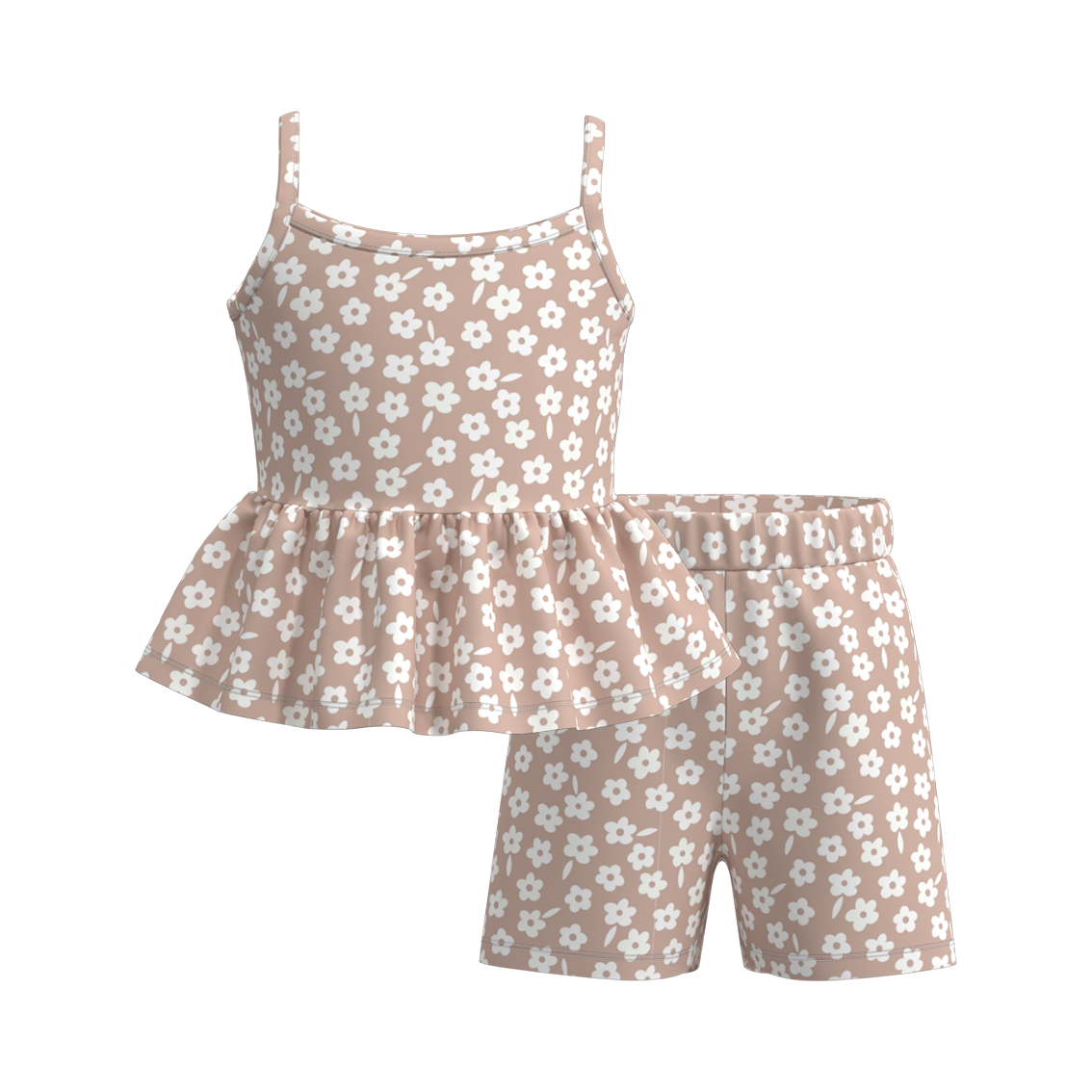 (Pre Order)Girls Summer Ice Cream Print Slip Short Set