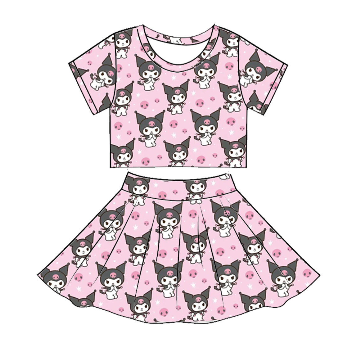 (Pre Order)Girls Summer Sanrio Print Skirt Set