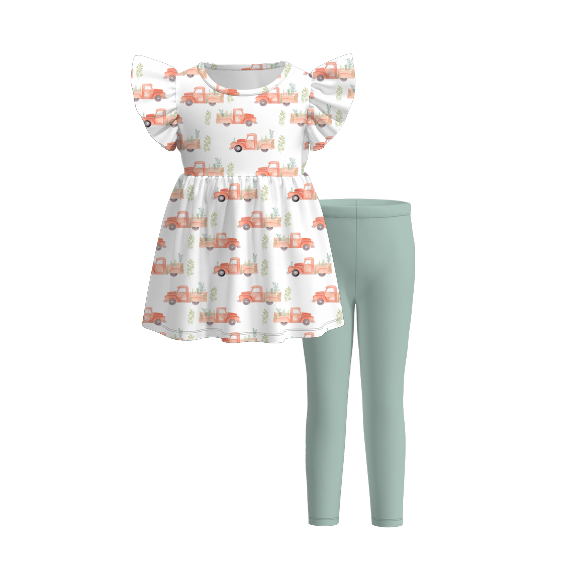 (Pre Order)Girls Summer Father's Day Print Outfit Set