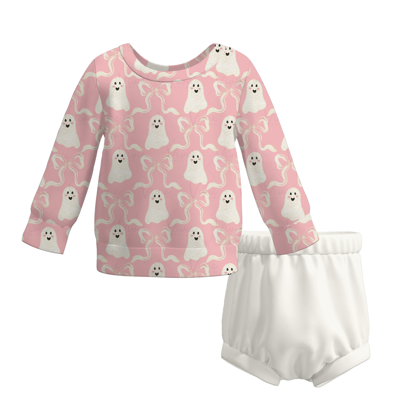 (Pre Order)Girls Halloween&Thanksgiving Cartoon Print Short Set