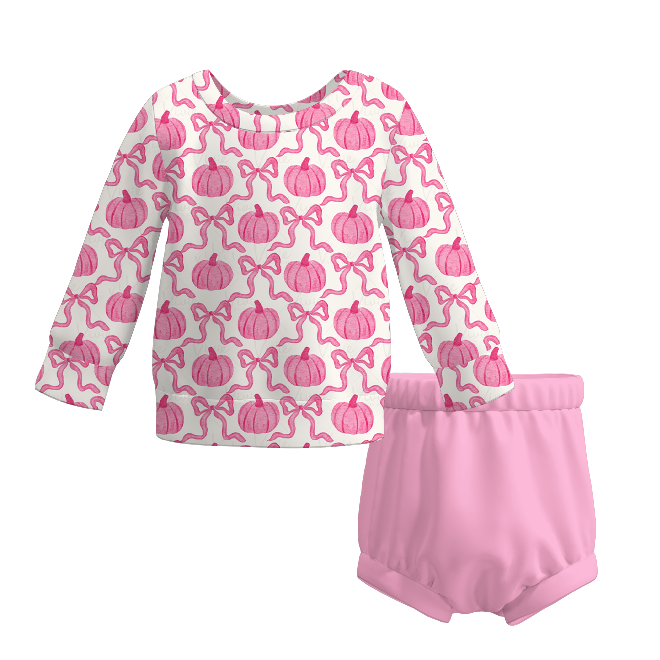 (Pre Order)Girls Halloween&Thanksgiving Cartoon Print Short Set