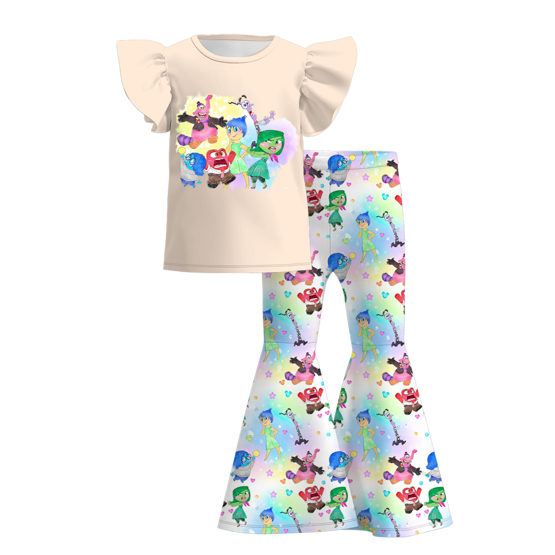 (Pre Order)Girls Cute Cartoon Print Pants Set