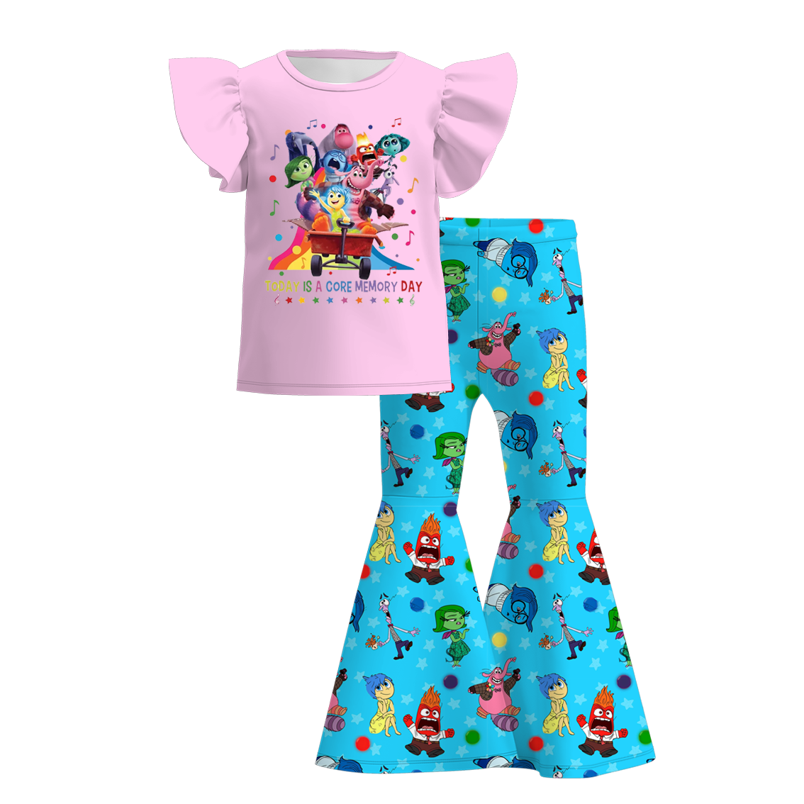 (Pre Order)Girls Cute Cartoon Print Pants Set