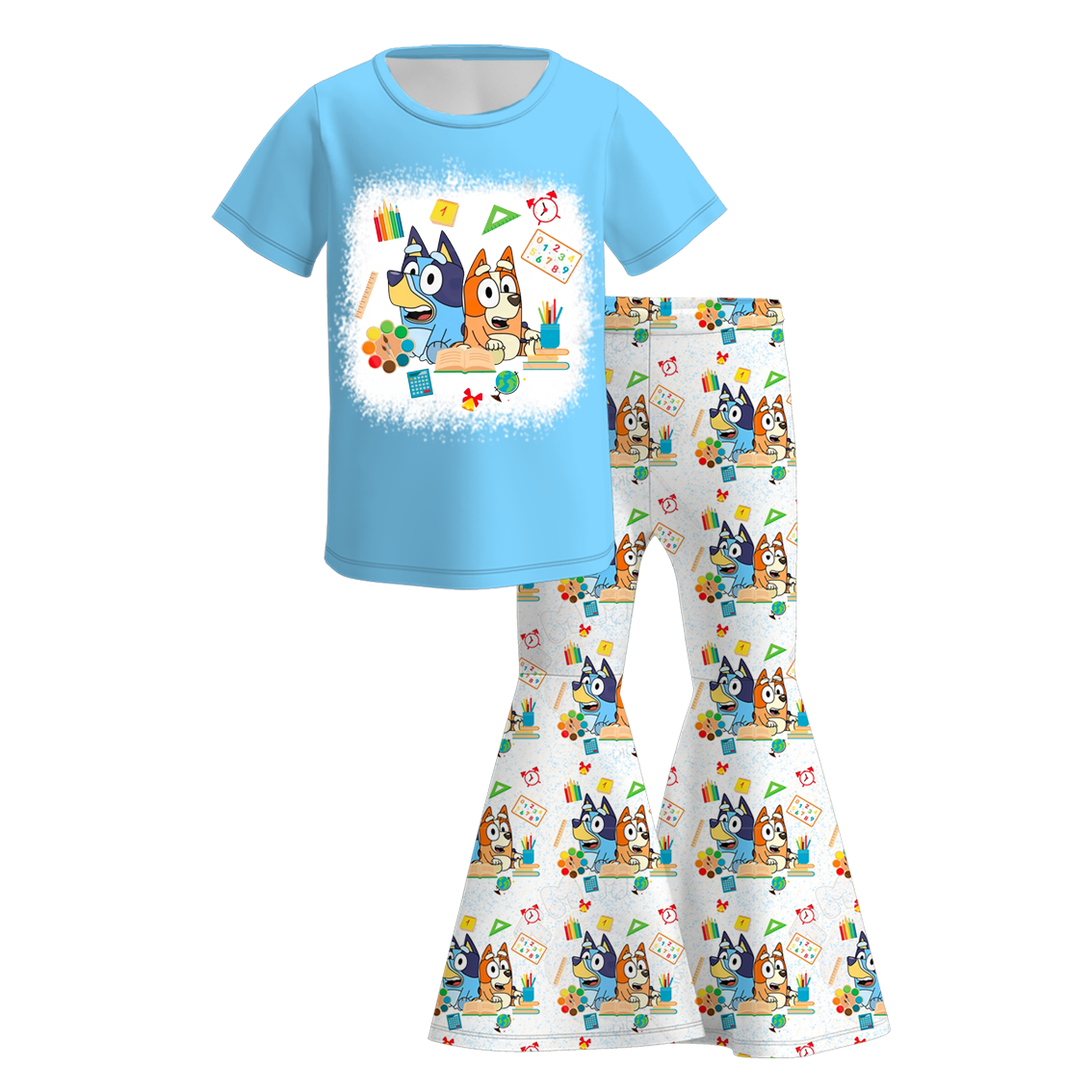 (Pre Order)Girls Back To School Print Outfit Set