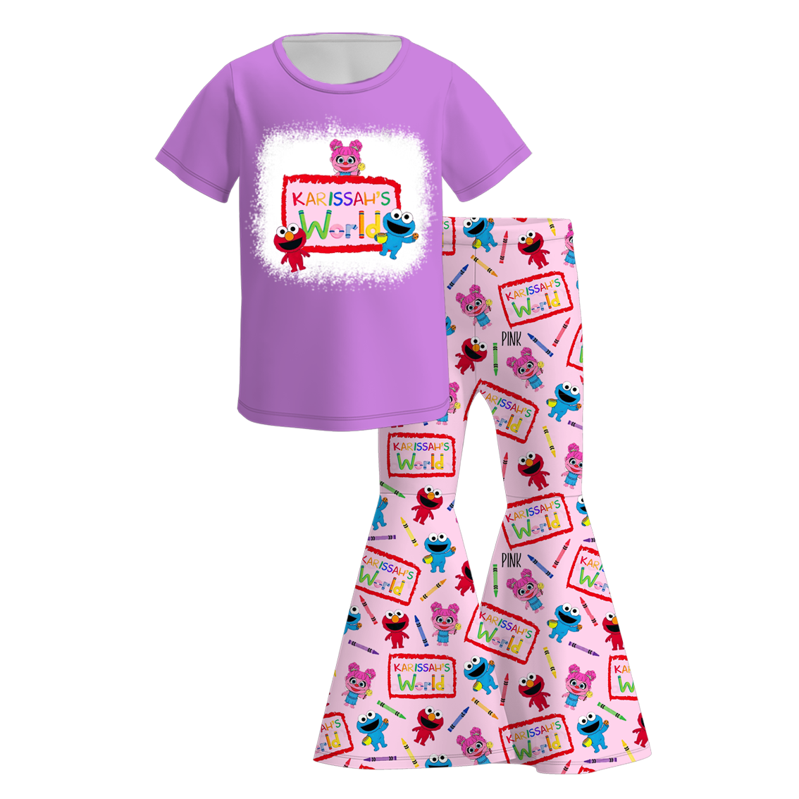 (Pre Order)Girls Back To School Print Outfit Set