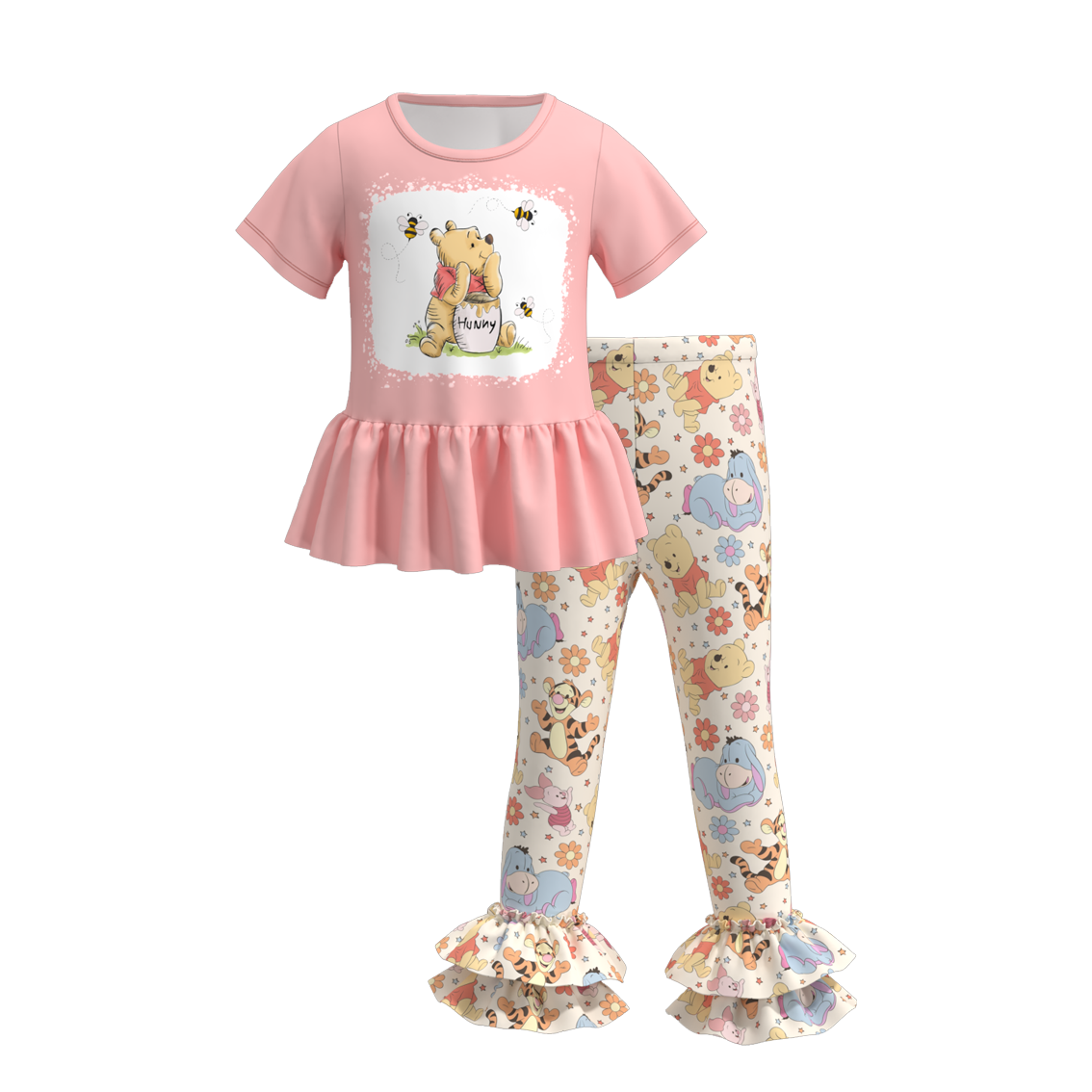 (Pre Orders)Girls Cartoon Print Outfit Set
