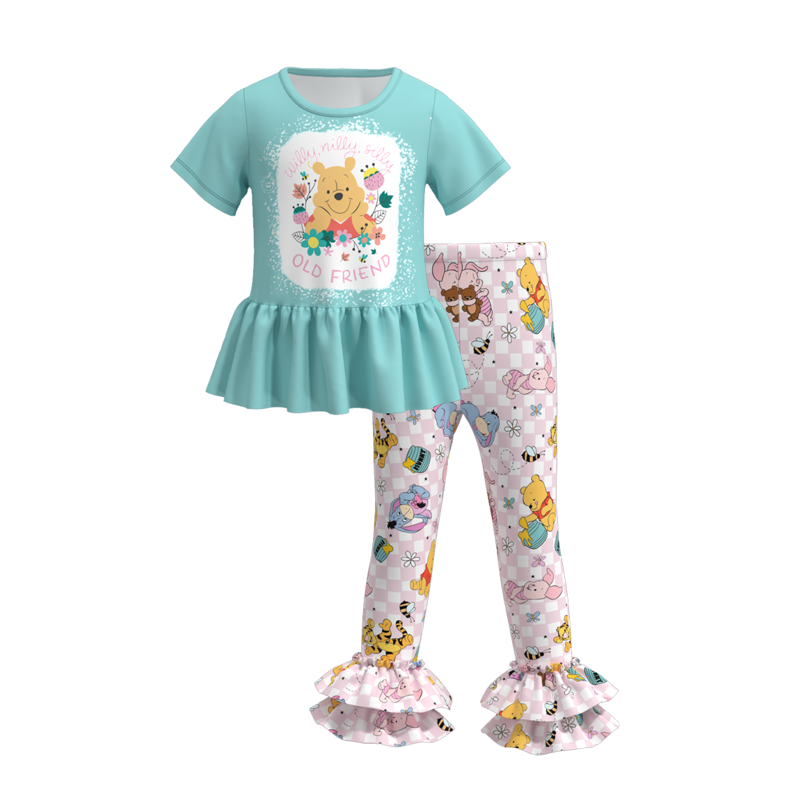 (Pre Orders)Girls Cartoon Print Outfit Set