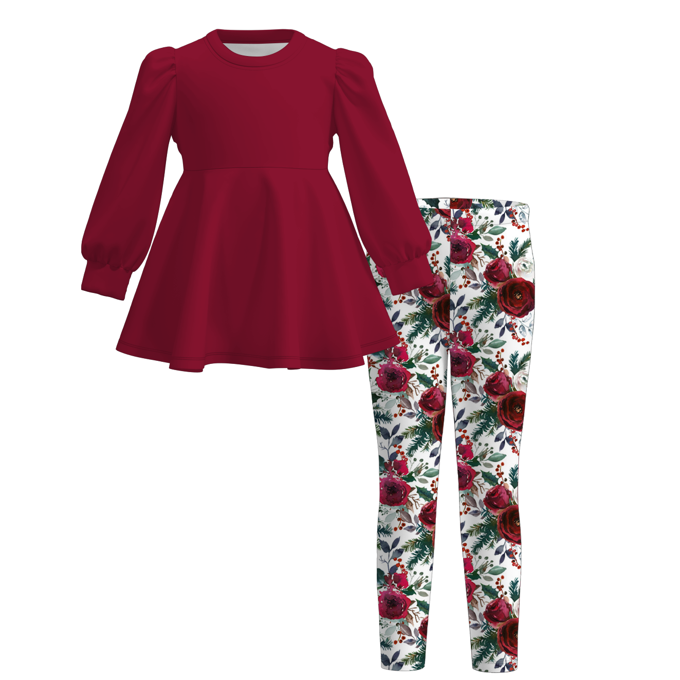(Pre Order)Girls Christmas Print Outfit Set