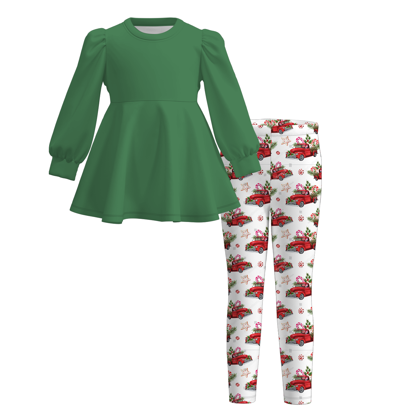 (Pre Order)Girls Christmas Print Outfit Set