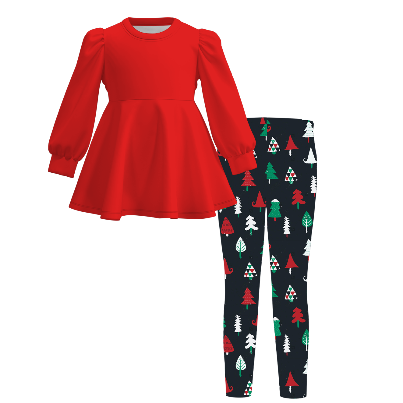 (Pre Order)Girls Christmas Print Outfit Set