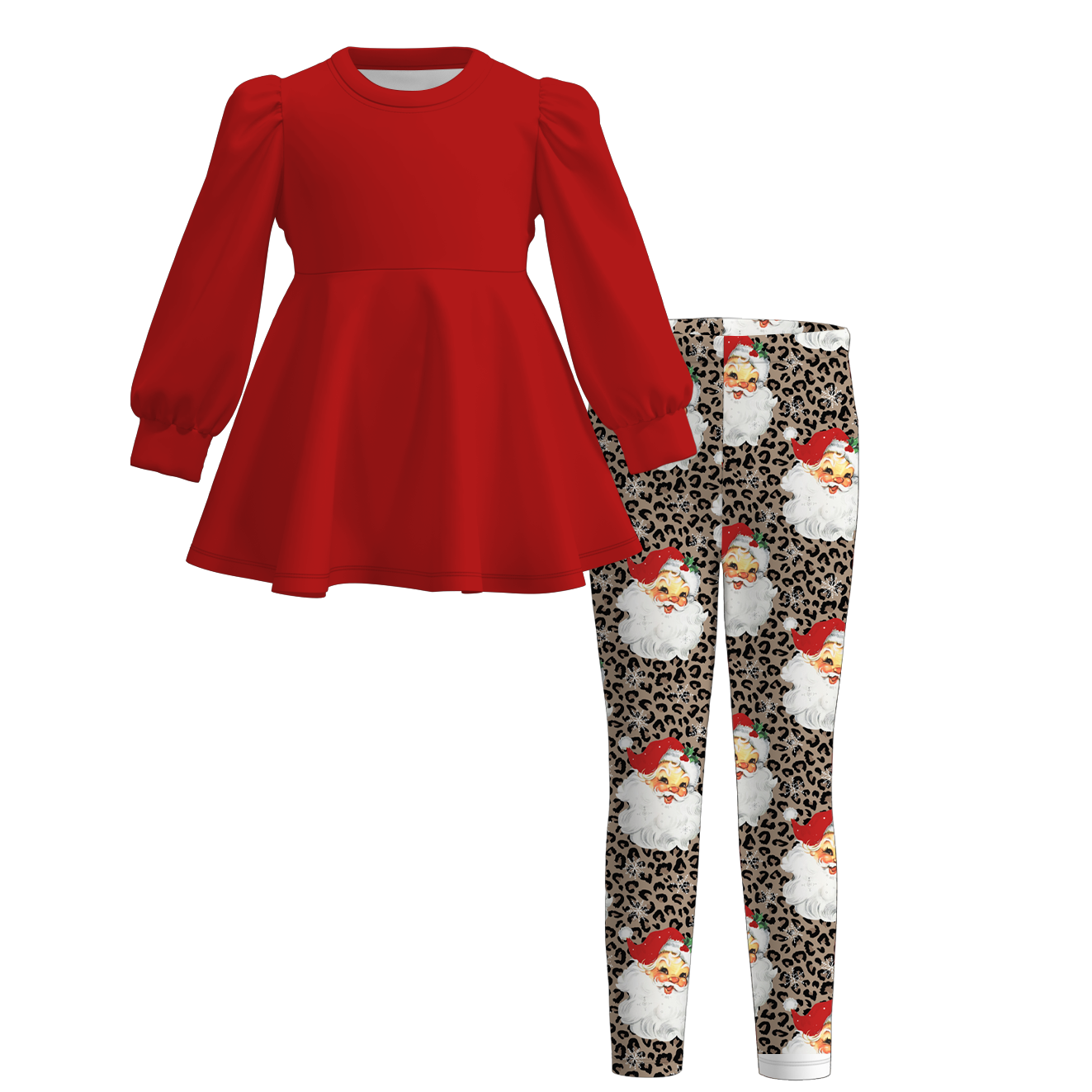 (Pre Order)Girls Christmas Print Outfit Set