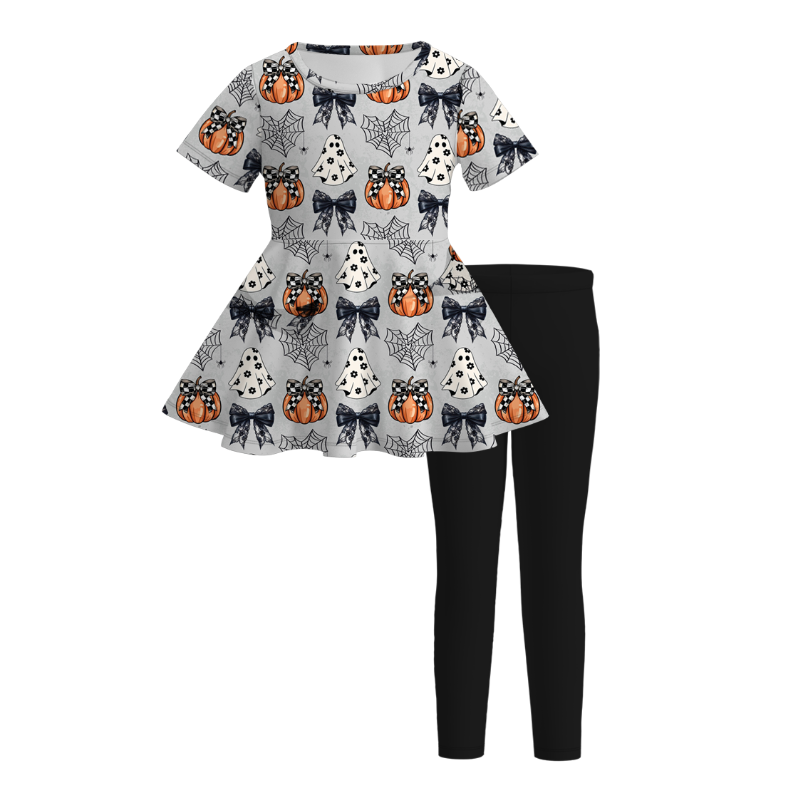 (Pre Order)Girls Halloween Print Outfit Set