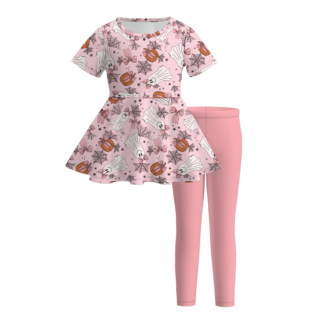 (Pre Order)Girls Halloween Print Outfit Set