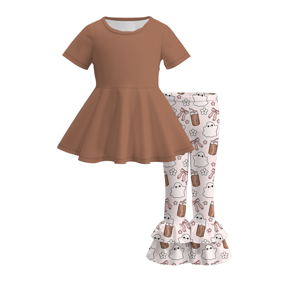 (Pre Order)Girls Halloween Print Outfit Set
