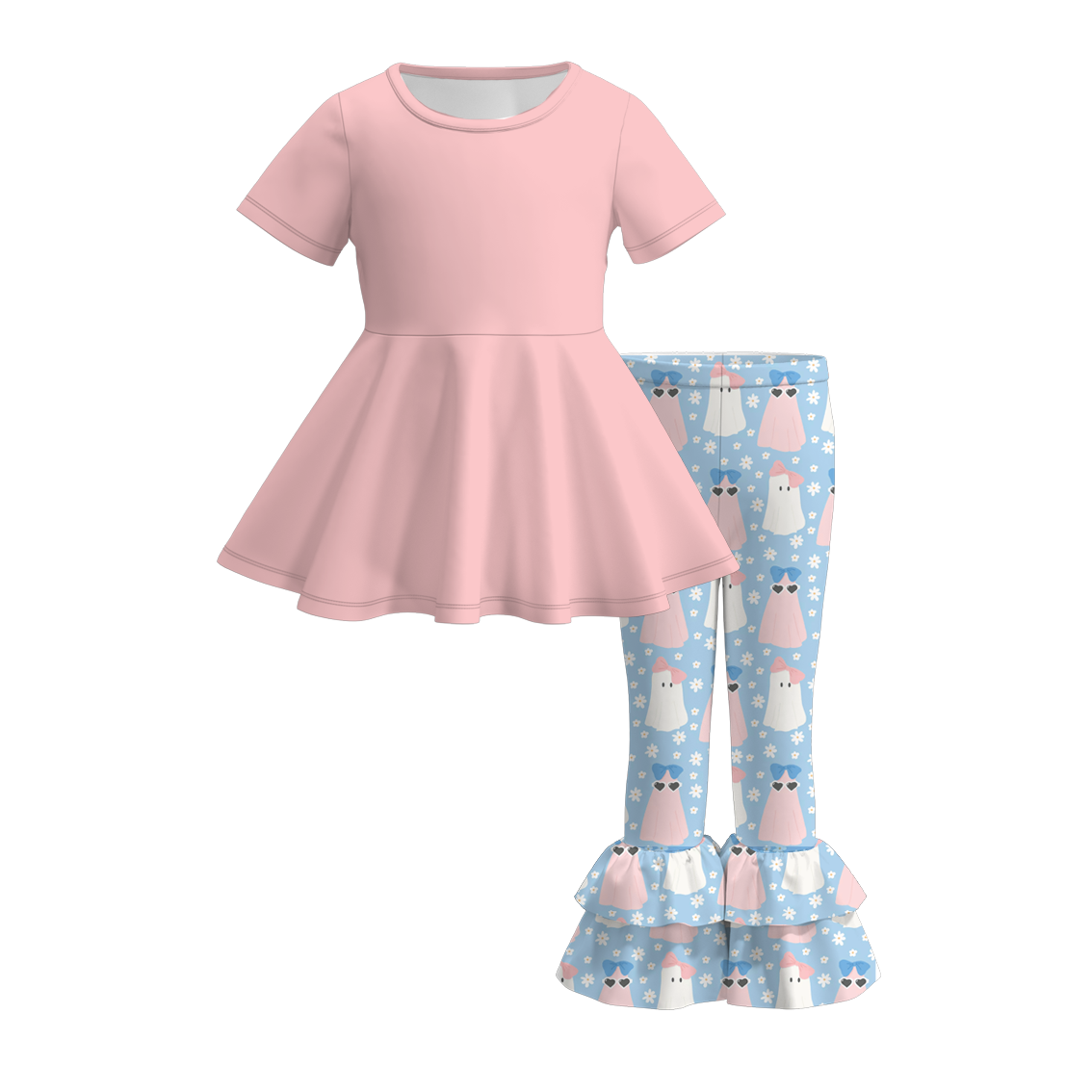 (Pre Order)Girls Halloween Print Outfit Set
