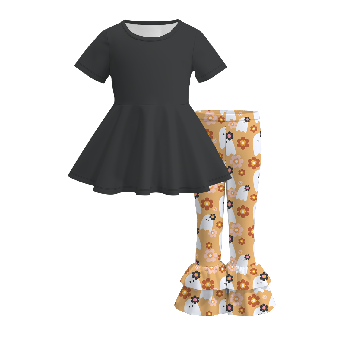 (Pre Order)Girls Halloween Print Outfit Set