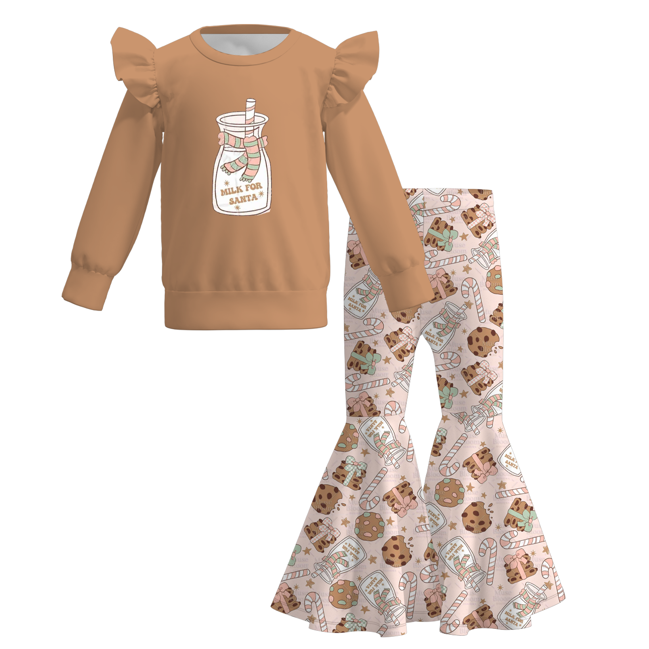(Pre Order)Girls Christmas Print Outfit Set