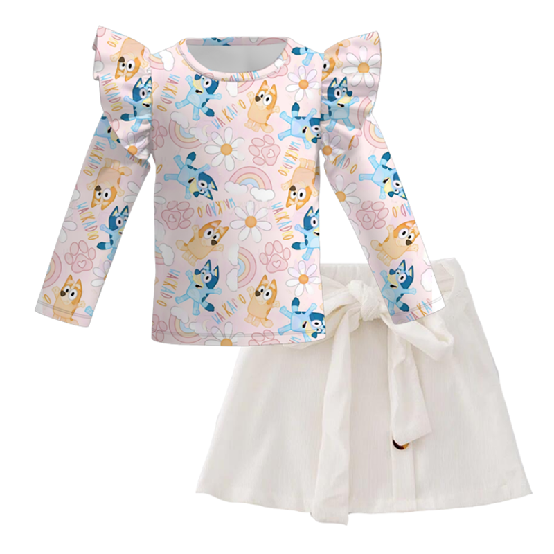 (Pre Order+Skirt In Stock)Girls Cartoon Print Skirt Set