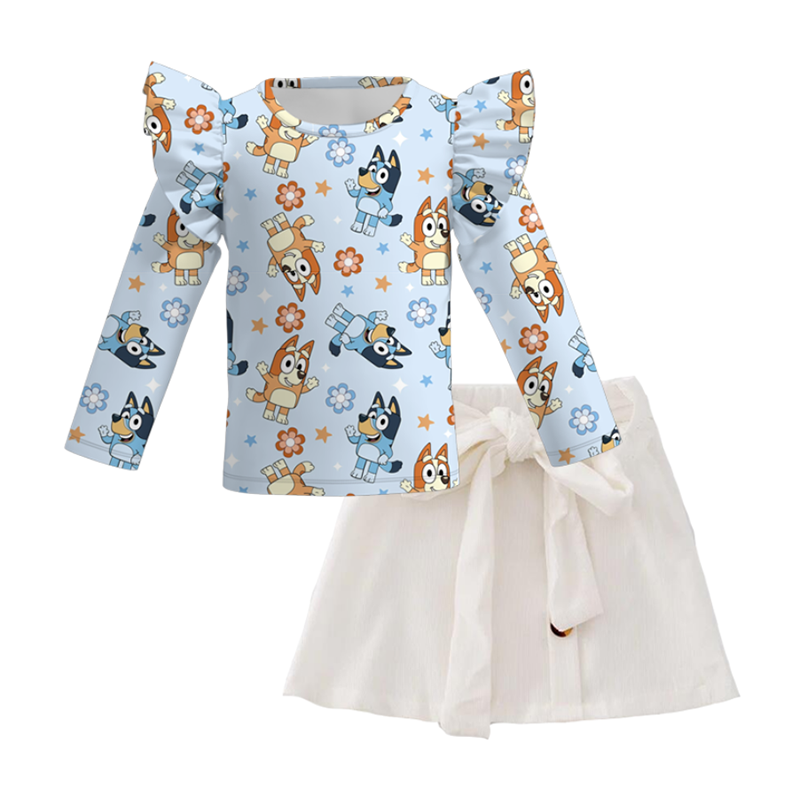 (Pre Order+Skirt In Stock)Girls Cartoon Print Skirt Set