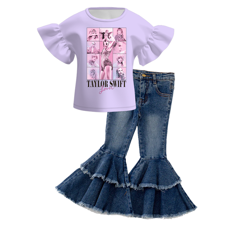 (Pre Order+Pant In Stock)Girls TS Print Outfit Set