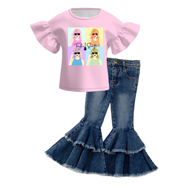 (Pre Order+Pant In Stock)Girls TS Print Outfit Set