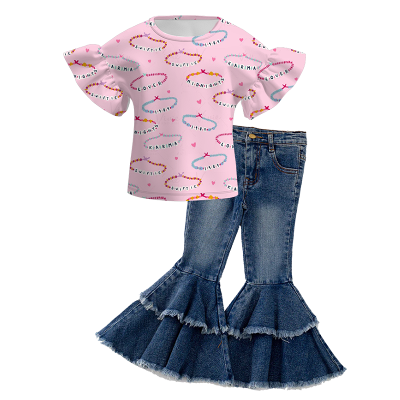 (Pre Order+Pant In Stock)Girls TS Print Outfit Set
