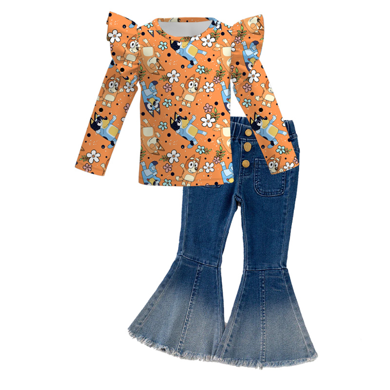 (Pre Order+Pant In Stock)Girls TS and Cartoon Print Outfit Set