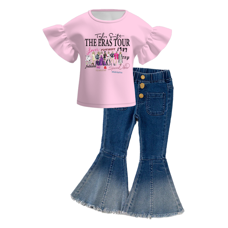 (Pre Order+Pant In Stock)Girls TS and Cartoon Print Outfit Set
